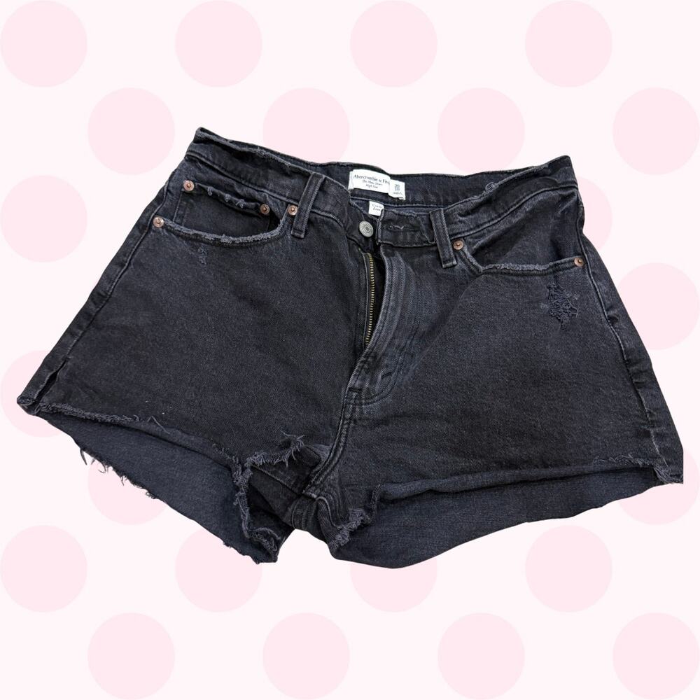Abercrombie & Fitch Curve Love High Rise Mom Shorts Black Size 10
